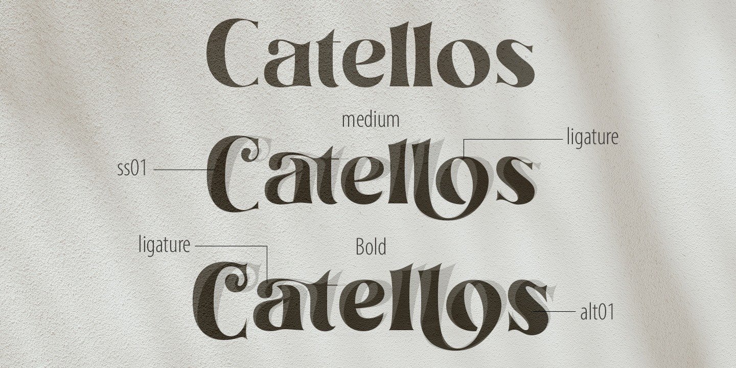 Пример шрифта Catellos Medium Italic